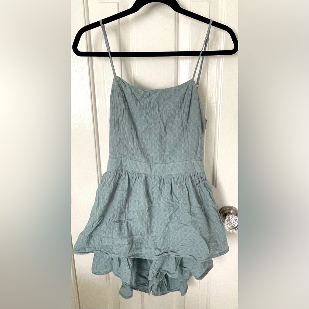 Sage Green Open Back Romper
